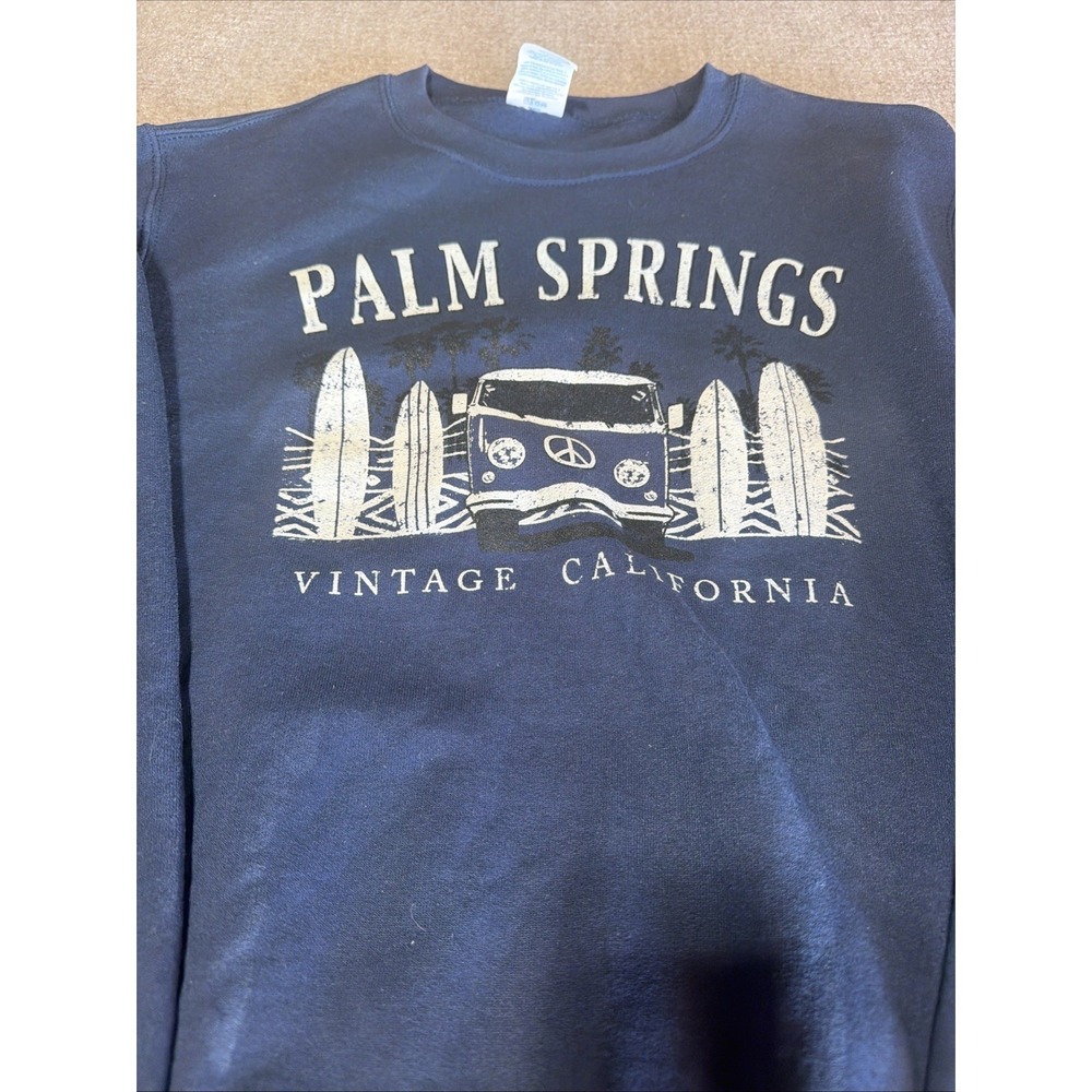 Palm Springs California Blue Pullover Sweater Blue Size Small - Picture 4 of 10